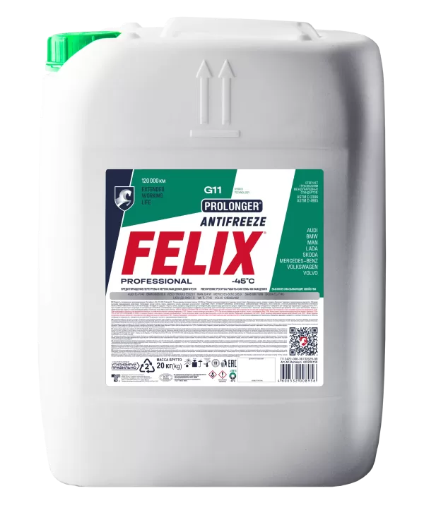 Антифриз FELIX PROLONGER G11 -40 (зеленый) 20 кг
