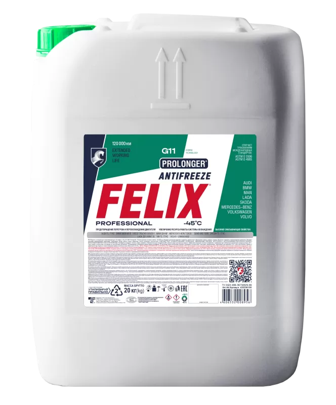 Антифриз FELIX PROLONGER G11 -40 (зеленый) 20 кг