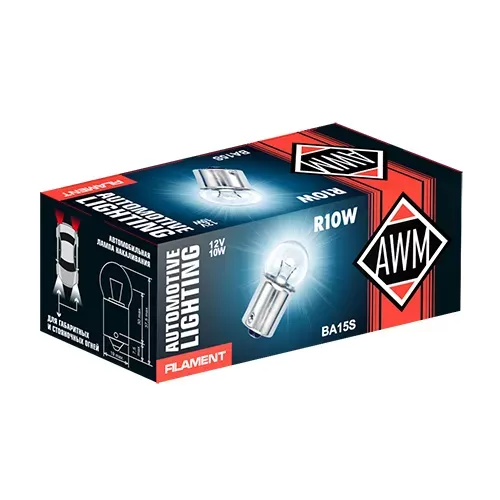 Лампа накаливания AWM R10W 12V 10W (BA15S)