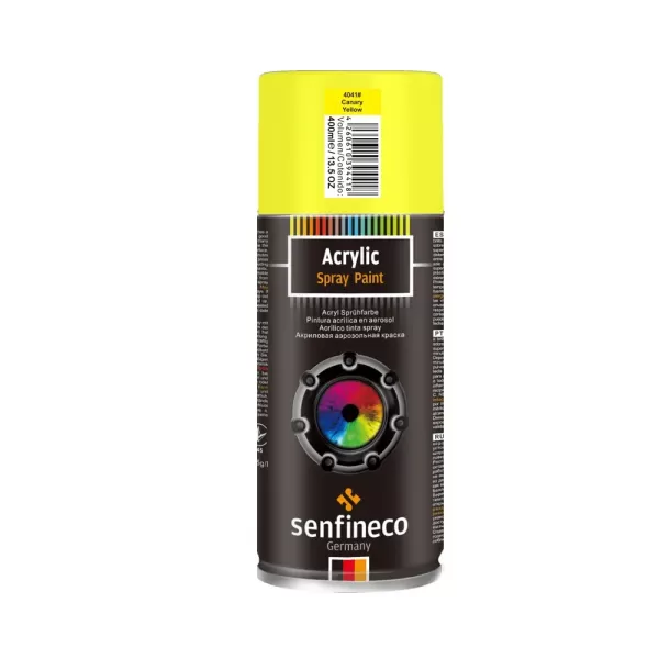 4004 Акриловая краска-спрей SENFINECO Paint Acrylic Matt Black матовая (черная) 400мл RAL9005