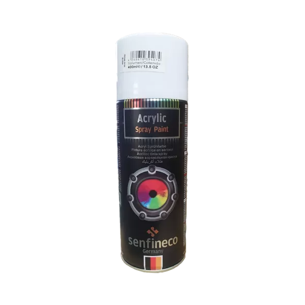 4007 Акриловая краска-спрей SENFINECO Paint Acrylic White матовая (белая) 400мл RAL9010