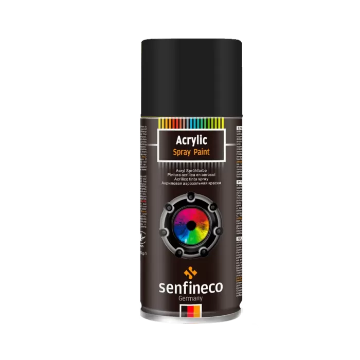 4200 Акриловая краска-спрей SENFINECO Paint Acrylic Black H.T. высокотемпературная (черная) 450мл RAL9005