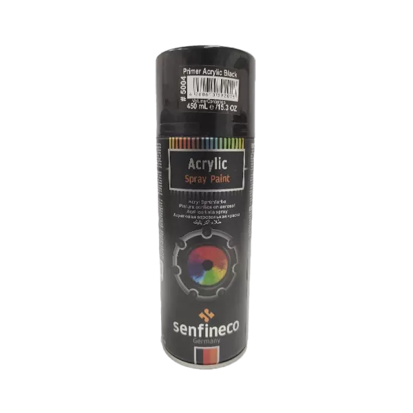5004 Акриловый грунт-спрей SENFINECO Primer Acrylic Black (черный) 400мл RAL9005