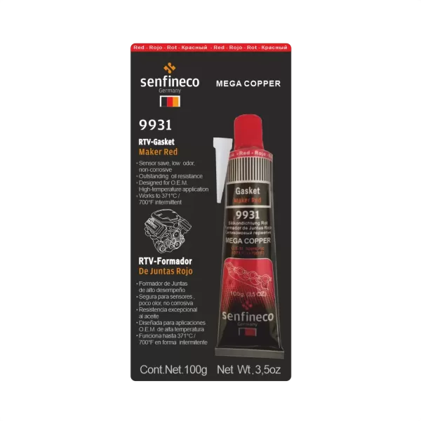 9931 Силиконовый герметик красный SENFINECO RTV-Gasket Maker Red 100 г