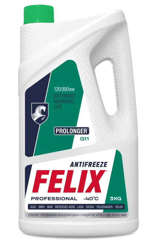 Антифриз FELIX PROLONGER G11 -40 (зеленый) 3кг