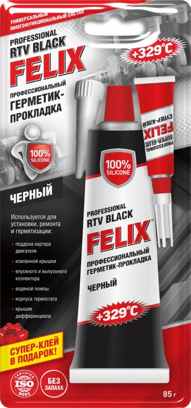 Профессиональный герметик-прокладка FELIX нейтральный (черный) 85г